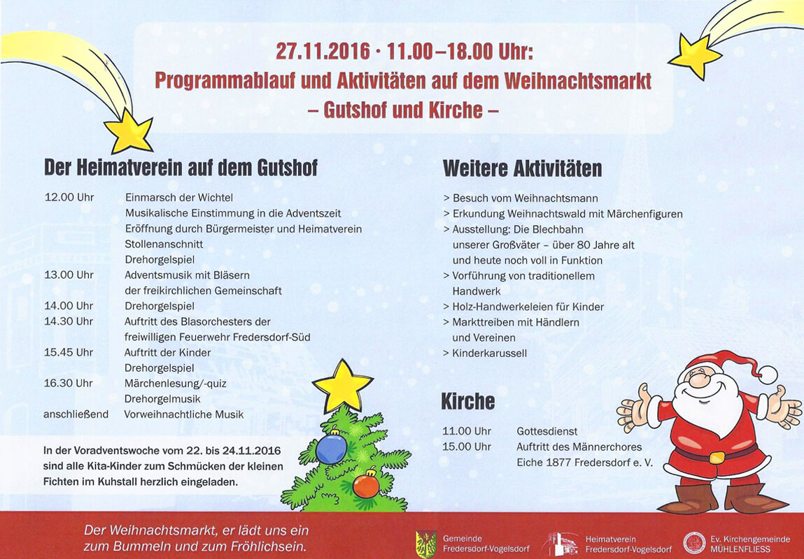 Weihnachtsmarkt 2016 Flyer